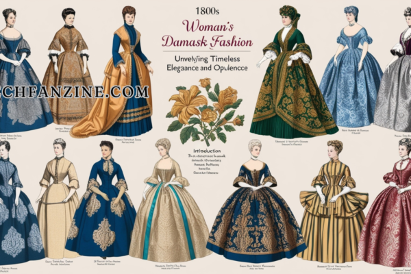 1800s womans damask fashion