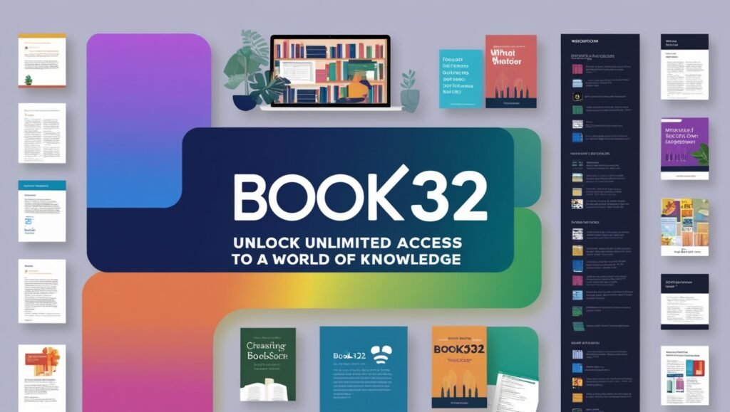 "Modern online platform Book32 offering a vast digital library of books and documents for readers of all genres and interests."