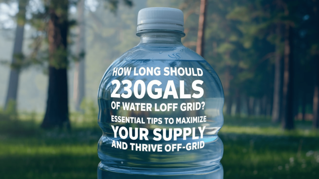 How Long Should 230gals of Water Last Off Grid