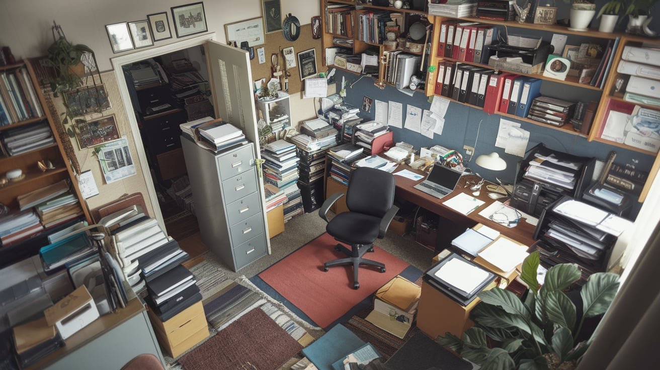 Abiotic Factor Stuck in Office Blocked by Filing Cabinet