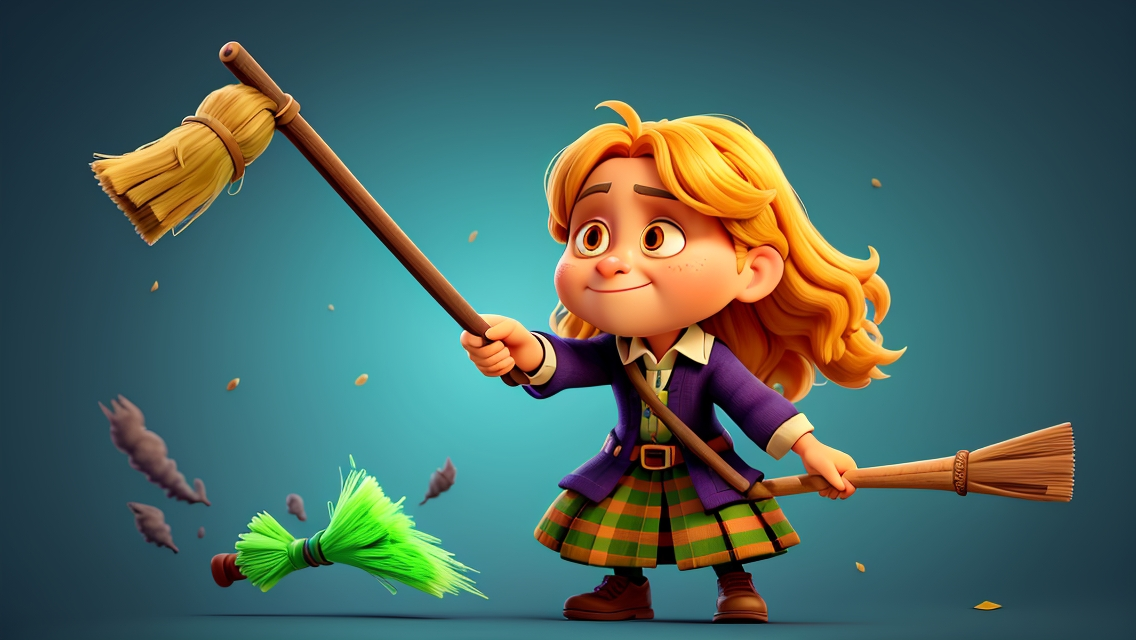 Animated GIF Balancing a Broomstick on Your Finger