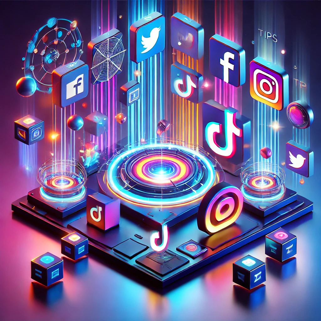 3D animated social media logos